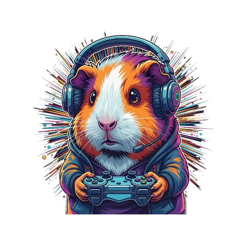 Cochon d'Inde Gamer Arc-en-Ciel