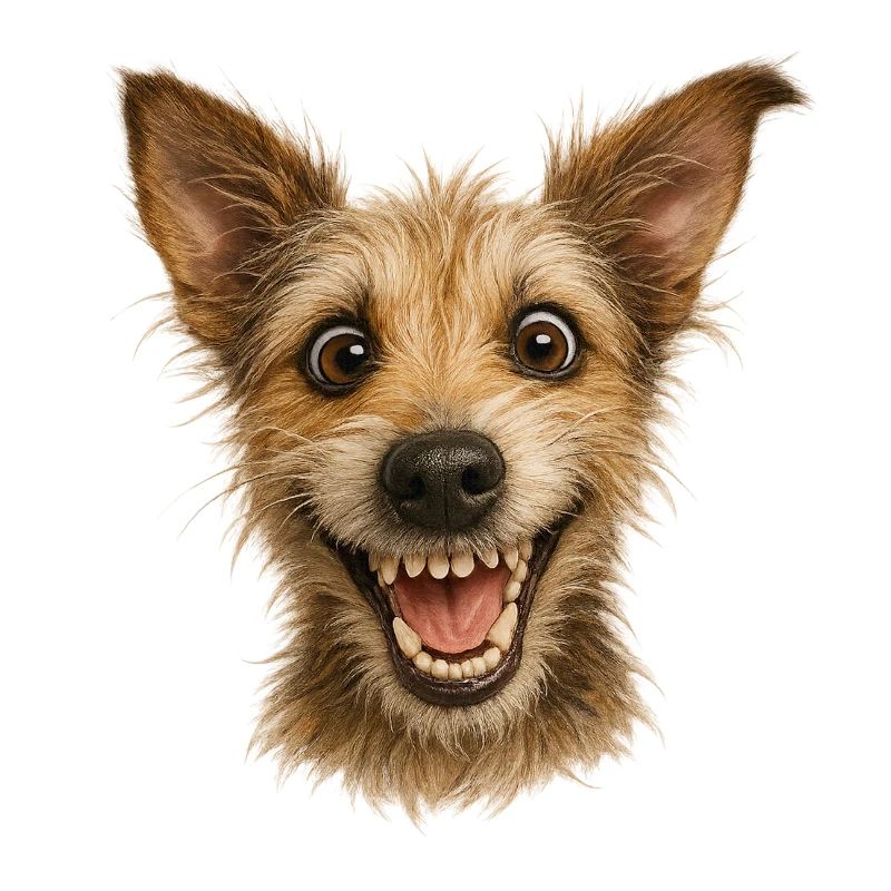 Tête de chien incroyablement heureuse