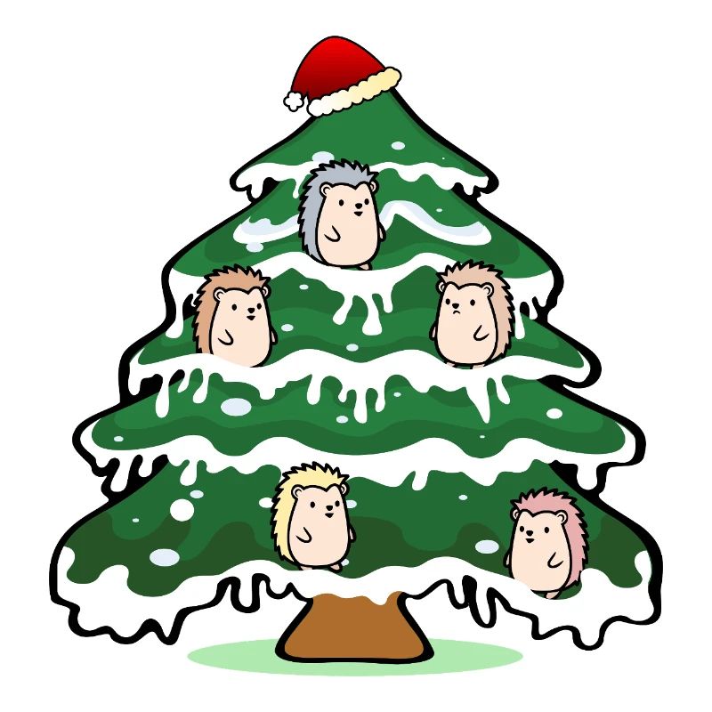 Lustiger Weihnachtsbaum Weihnachten Igel