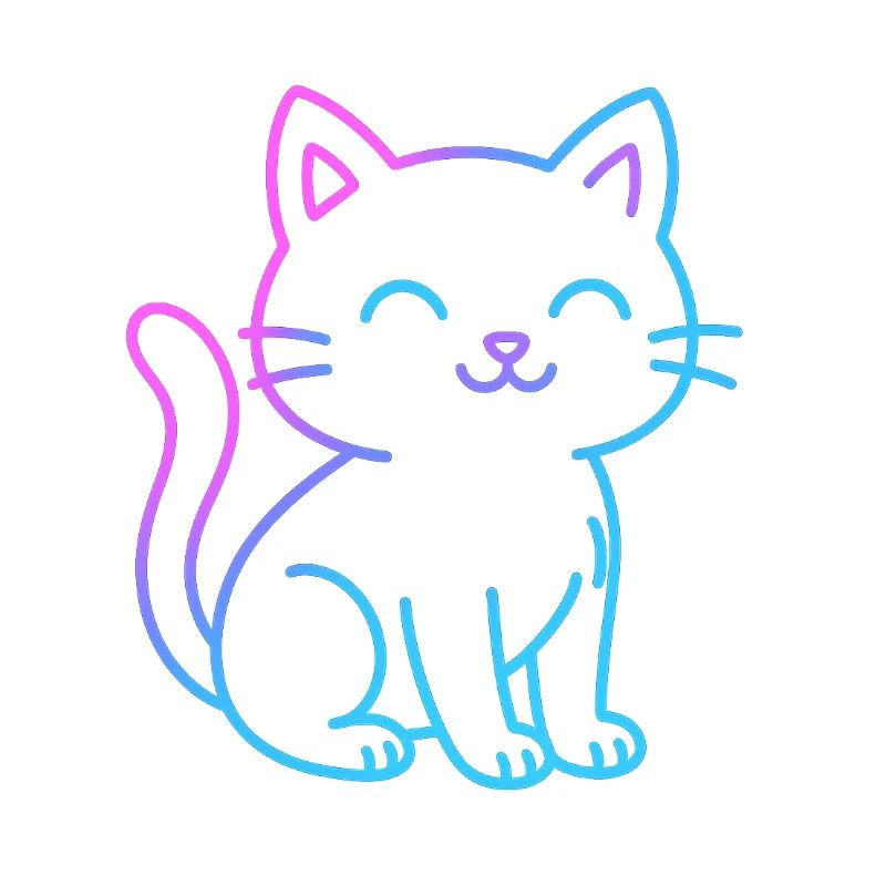 Neon gradient cat buddy