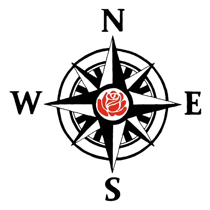 Compass Rose and Nature (Black)