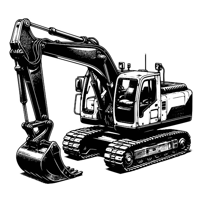 Starker Bagger die Maschine mit dem langen Arm