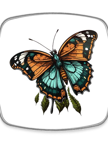 Papillon sarcelle orange