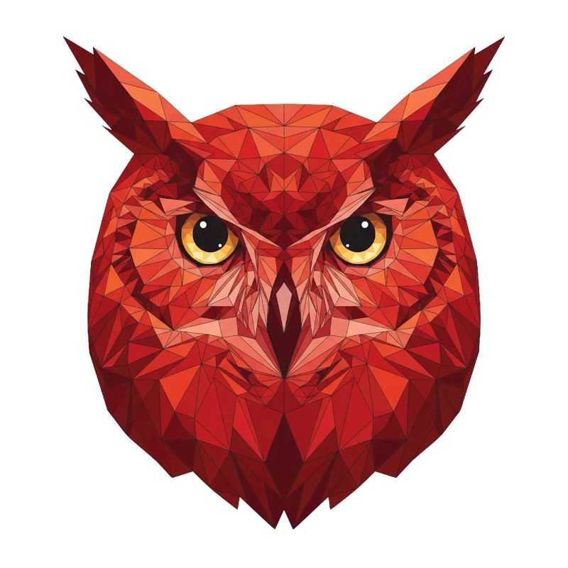 Rote Geometrie Eule