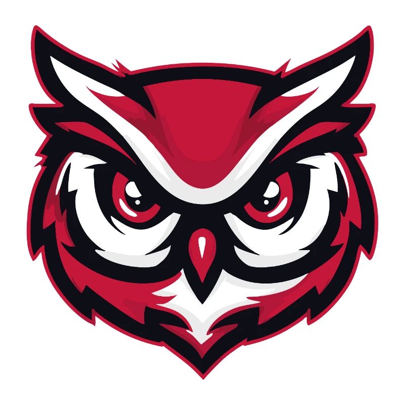Mascot Owl Red White