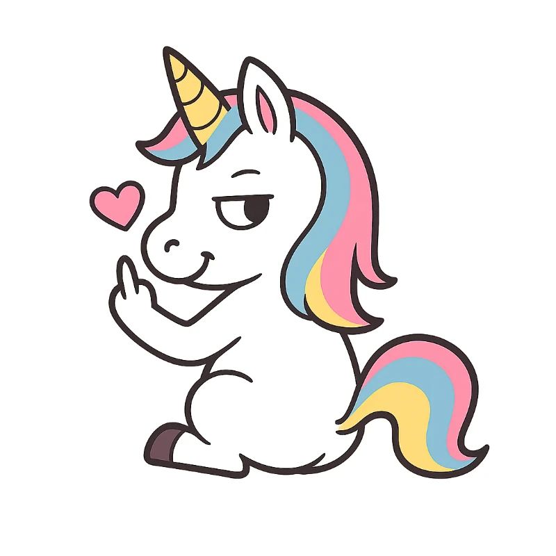 Licorne espiègle au cœur – Déclaration de licorne douce