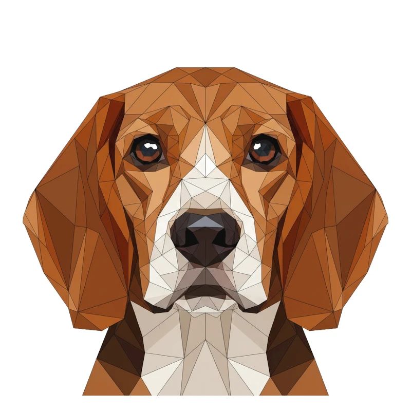 Portrait polygonal du Beagle