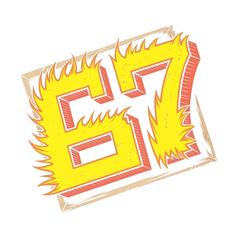 Flaming 67 Brainrot Emblem
