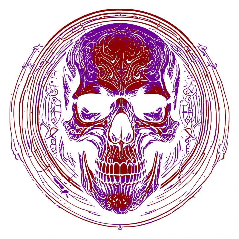 Mandala du Crâne Pourpre