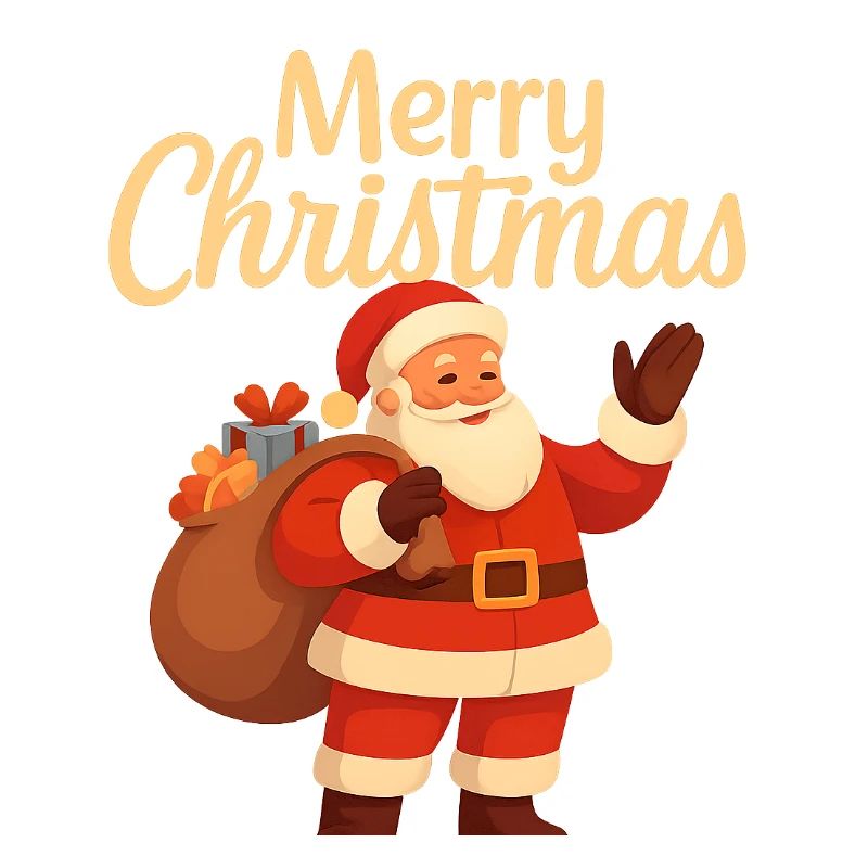 Fröhlicher Santa mit Geschenkesack