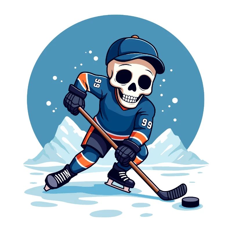 Skelett Eishockeyspieler Nummer 99 Wintersport