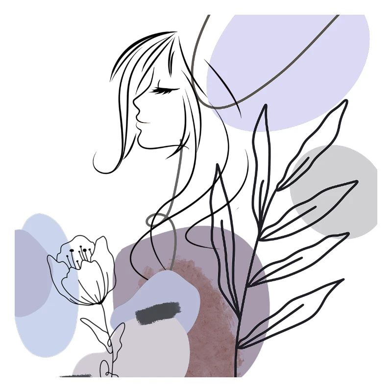 Silhouette abstraite avec des formes pastel