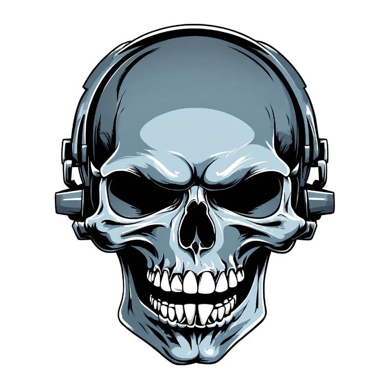 Illustration de crâne avec casque