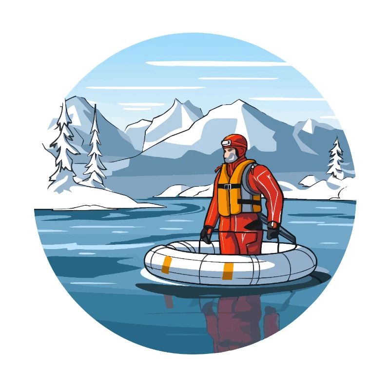 Alpine Rettungsfahrt im Eissee