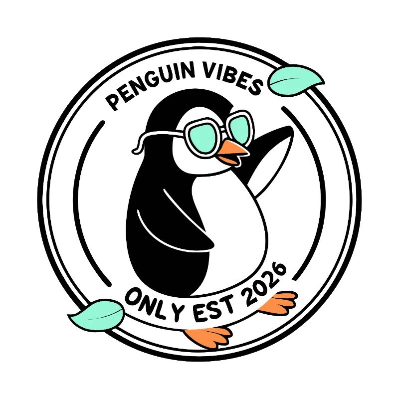 Schwarzer Pinguin in Mint-Brille 2026
