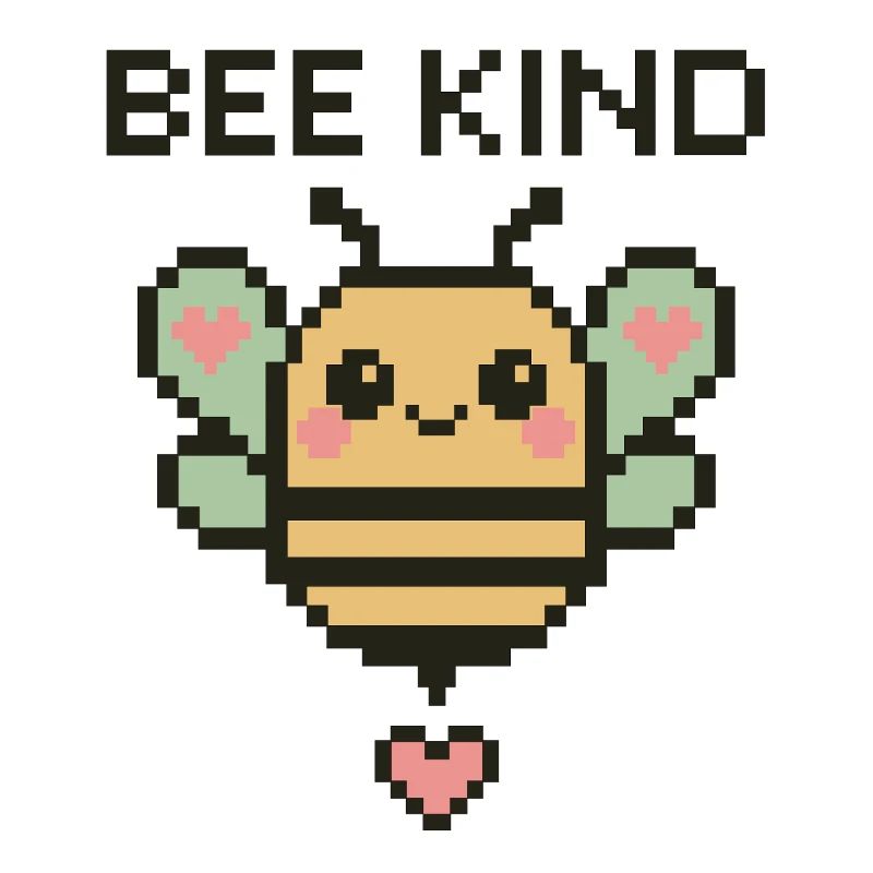 Bee Kind - Pixelbiene mit Herzchen