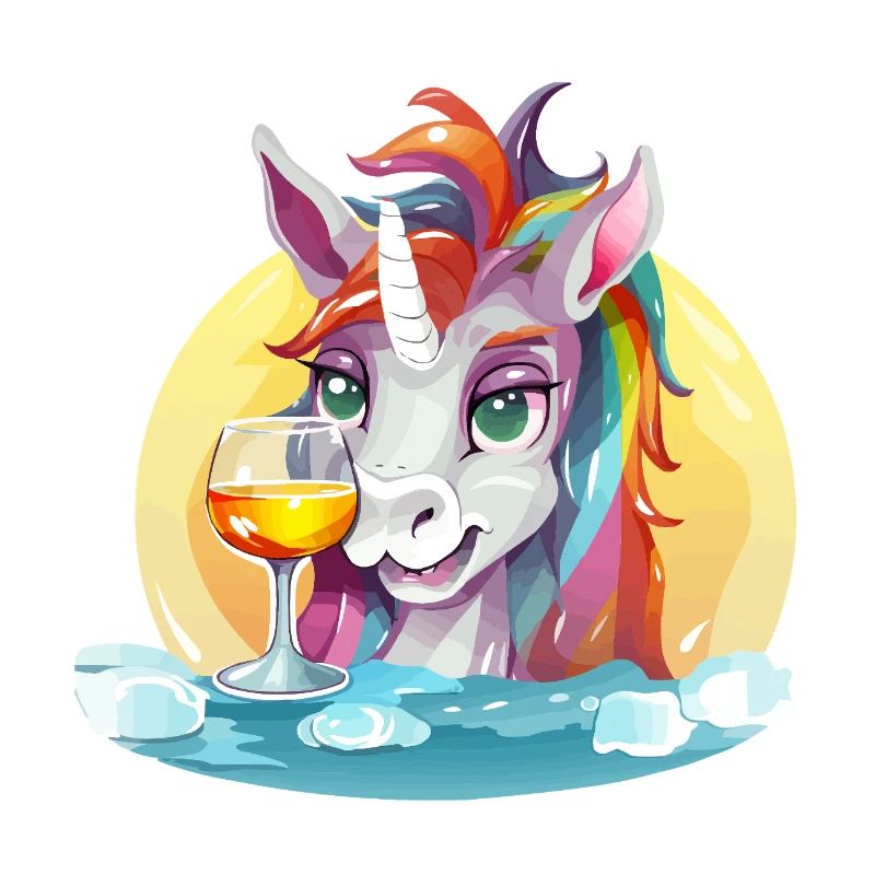 Licorne colorée avec du vin