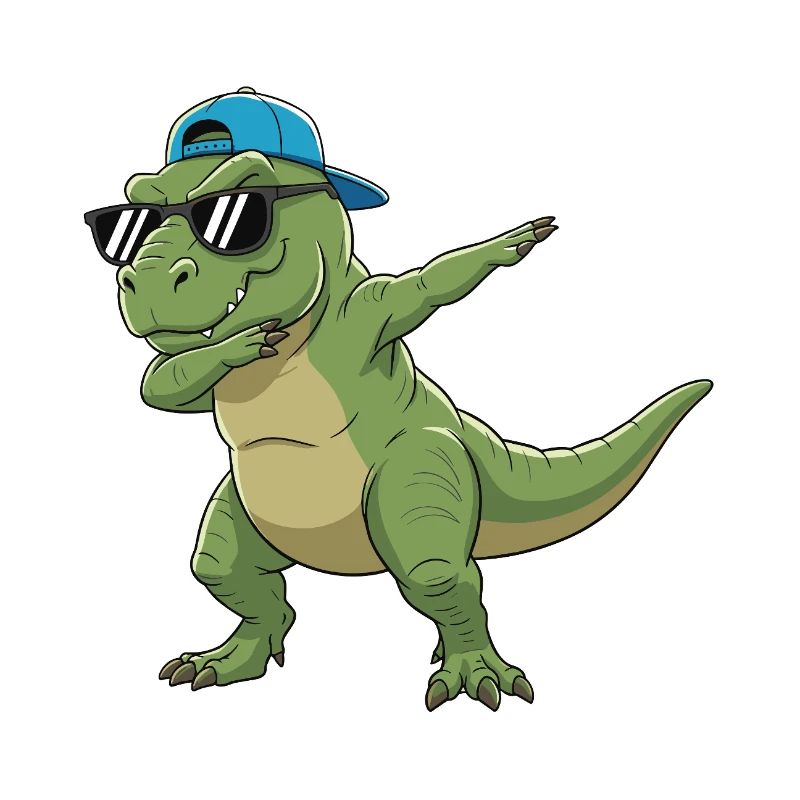 Cool Dabbing T-Rex Sunglasses Cartoon Art