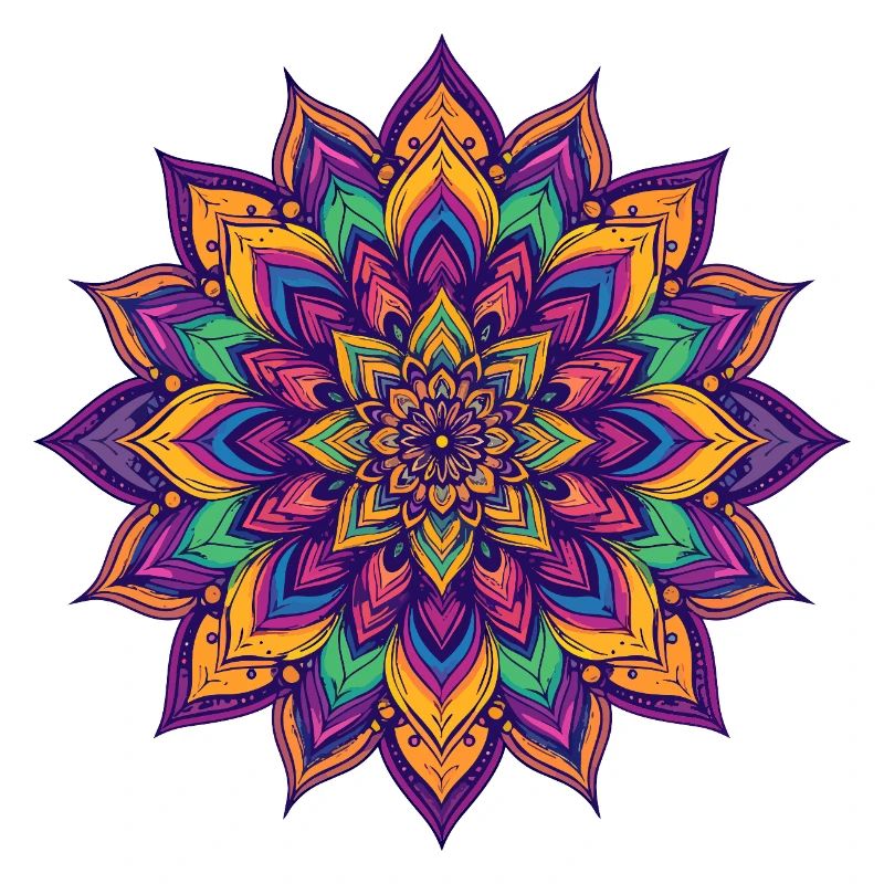 Étoile fleur Psychédélique Colorée du Mandala LSD