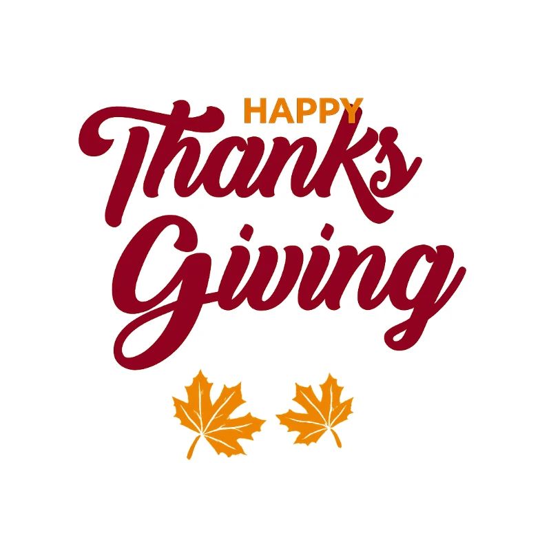 Happy Thanksgiving Script with Leaves