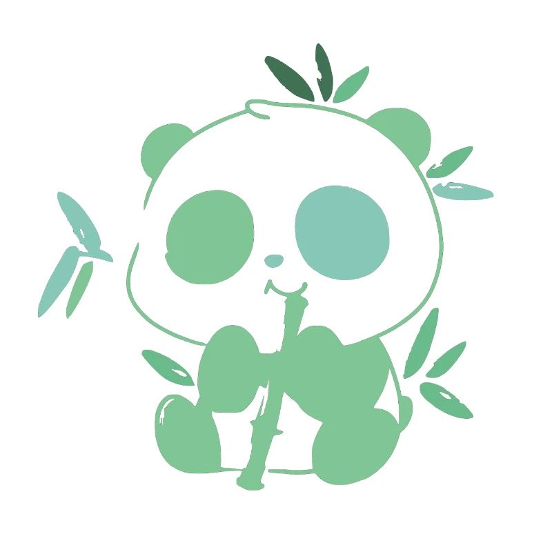 Panda avec bambou – illustration délicate