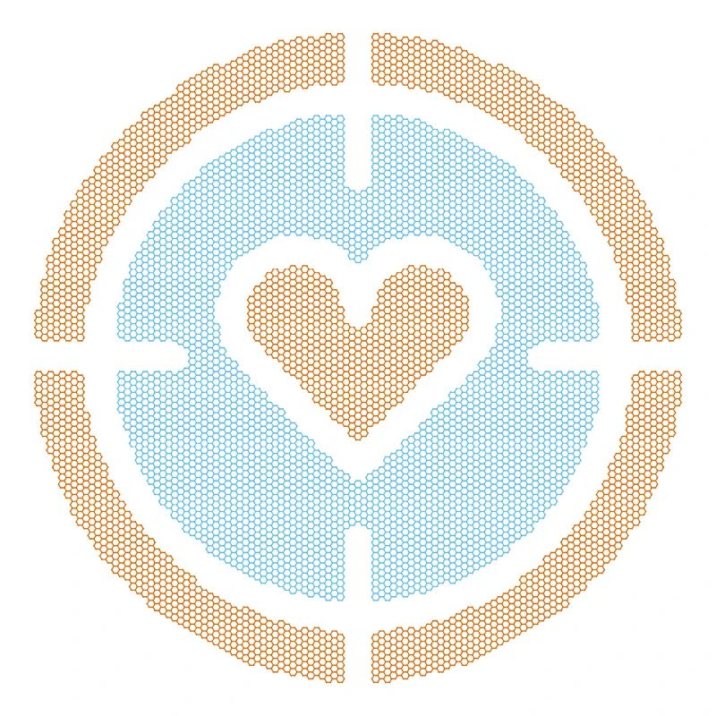 Heart in Target Emblem, honeycomb pattern
