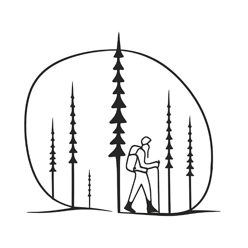 Waldwanderer Silhouette geschenkidee freunde 