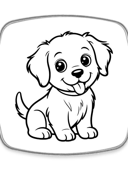 Cuddly Dog Line Drawing