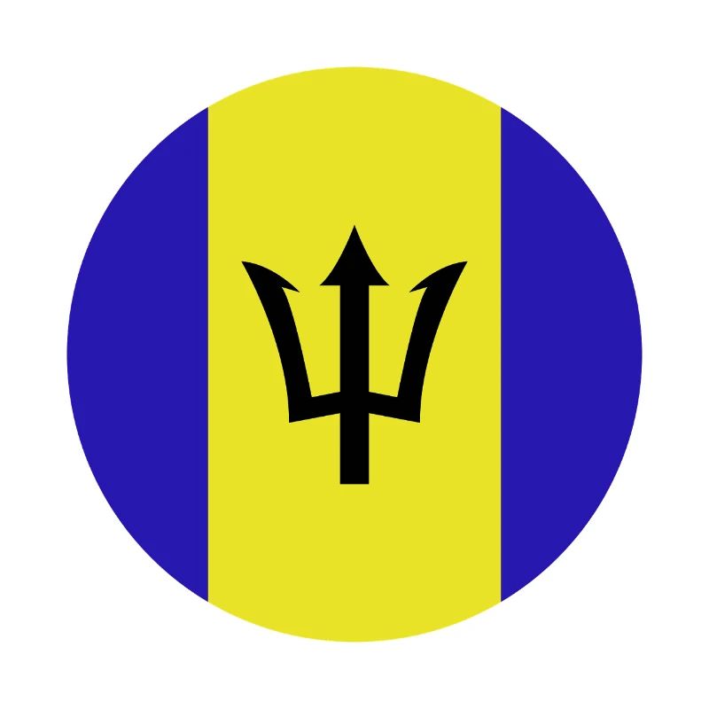 Drapeau rond de la Barbade