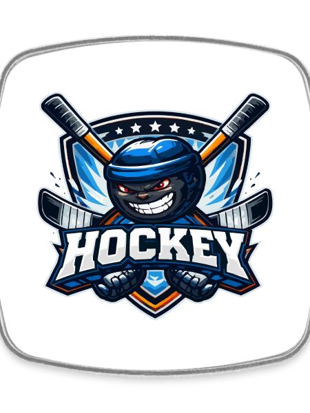 Hockey mascot with sticks