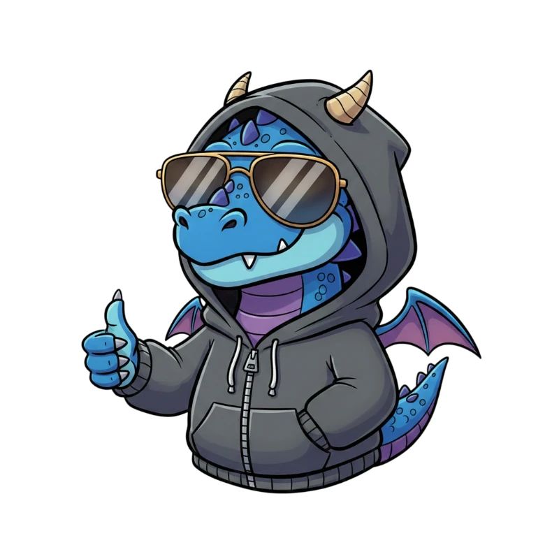 Kapuzenpulli Feuersprüher mit Sonnenbrille