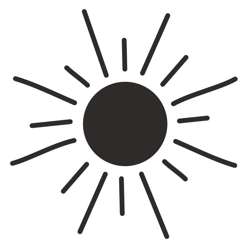 Soleil tiré joyeusement