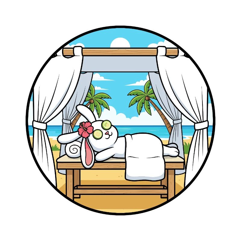 Art relaxant du lapin de plage Spa