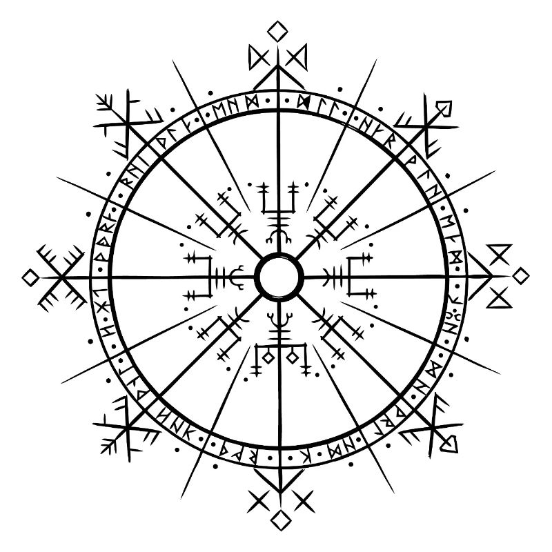 Vegvisir 9 Worlds Runes - Germanic Vikings
