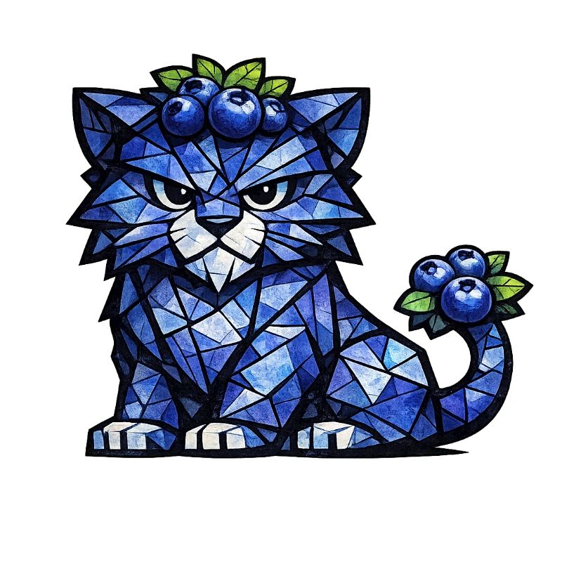 Blueberry Panther Cubism version