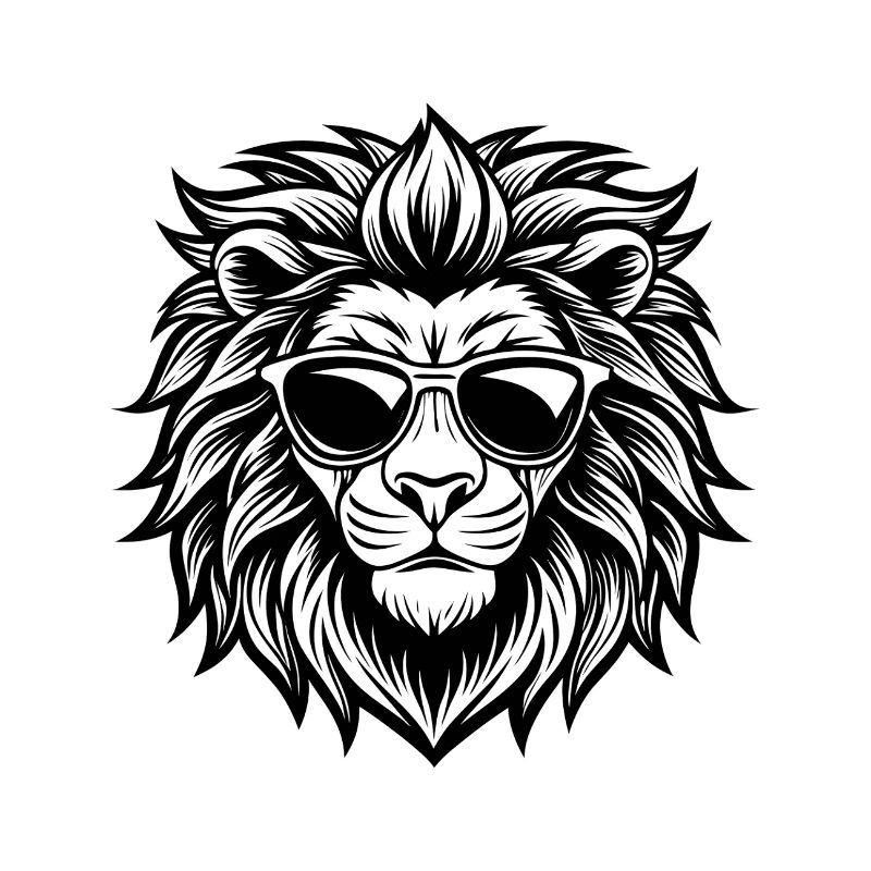 Lion with sunglasses