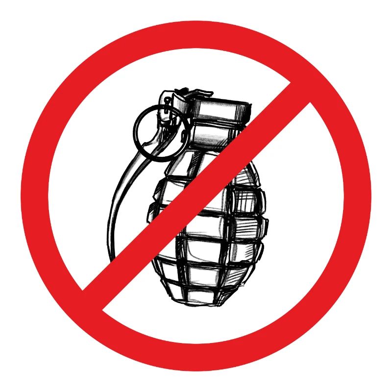 Grenade prohibited! Peace! - Illustration