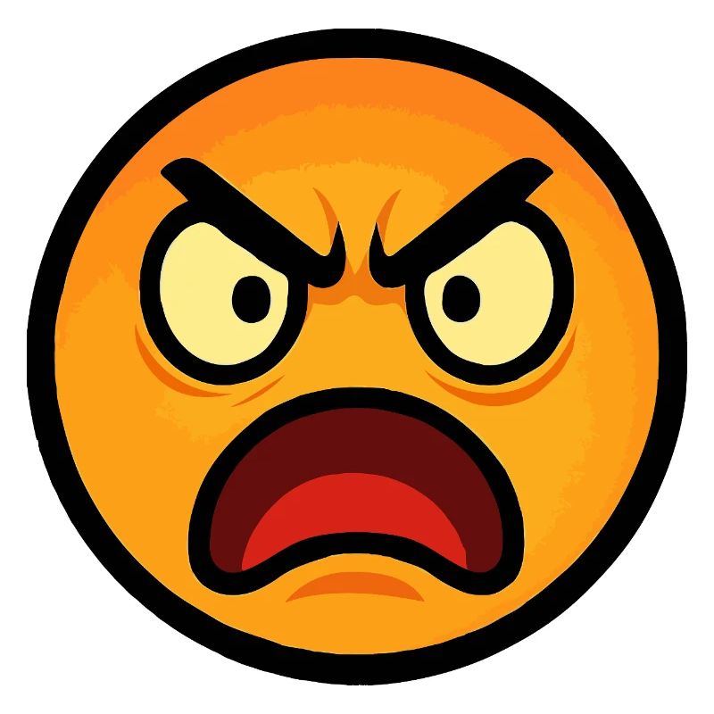 Angry emoticon on Flames Orange