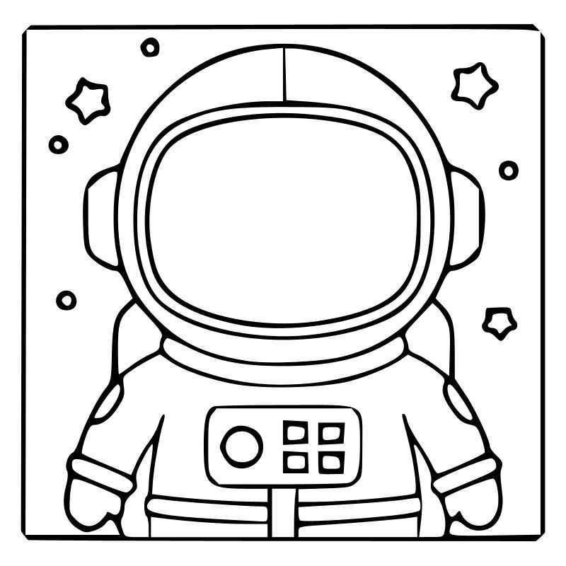 Astronaut Suit Star Outline