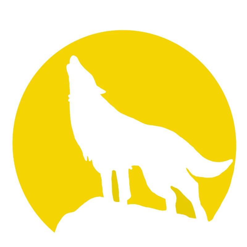Silhouette de Lune Hurlement de Loup