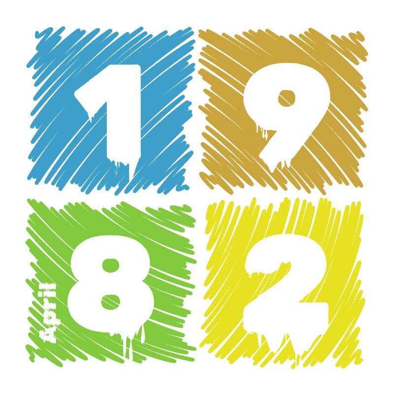 44. Geburtstag Farbige Patches since 04/1982