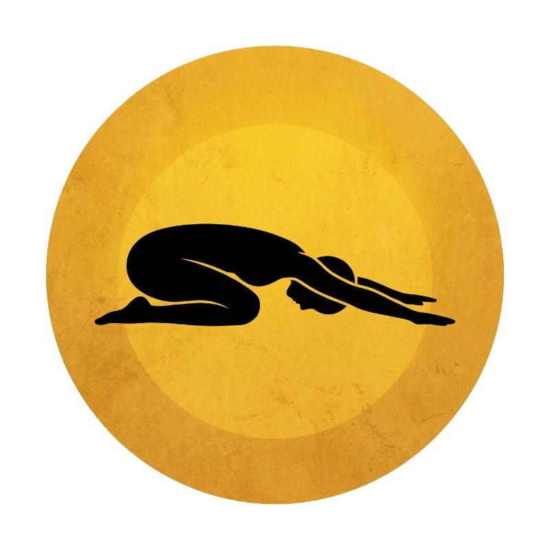 Silhouette de la posture de yoga Warrior II Sun Design