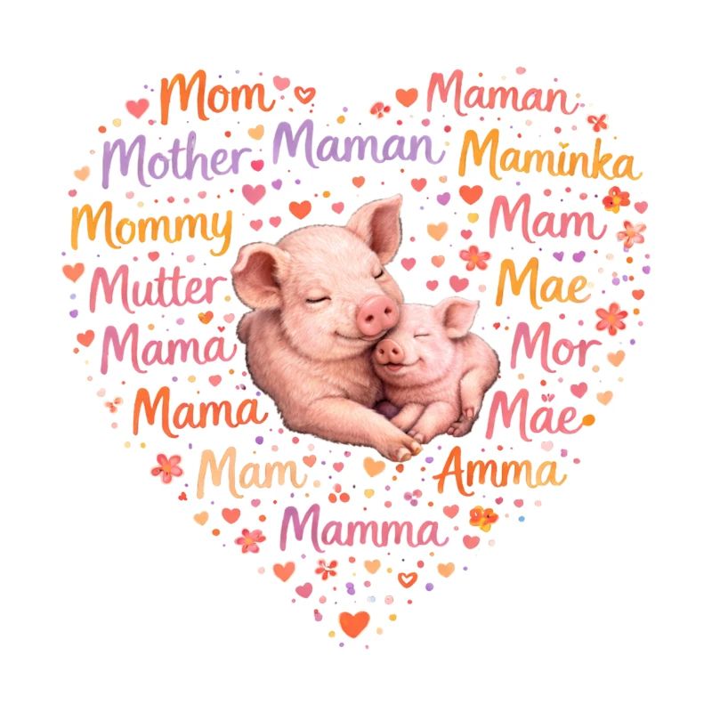 Schwein Ferkel Mama Herz – Muttertag Geschenk