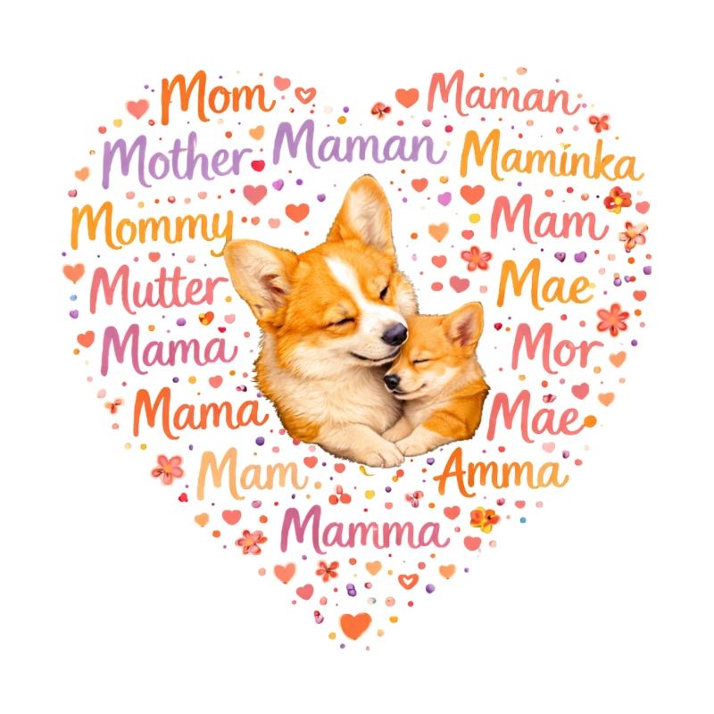 Corgi Mama Herz – Muttertag Geschenk
