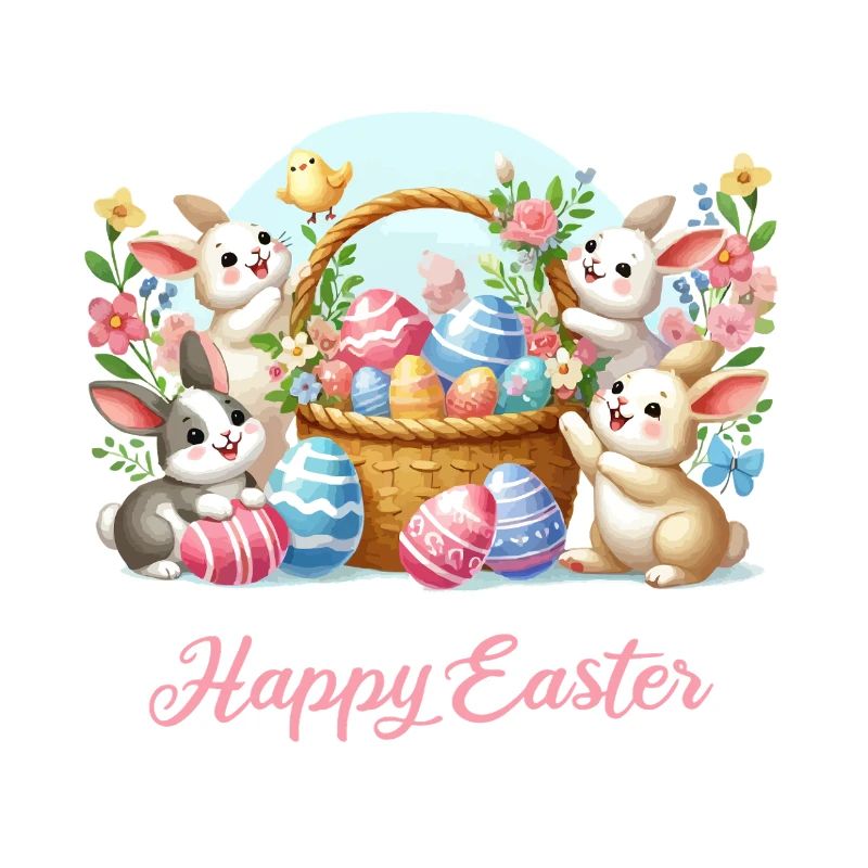 Easter Bunny Basket Spring Joy