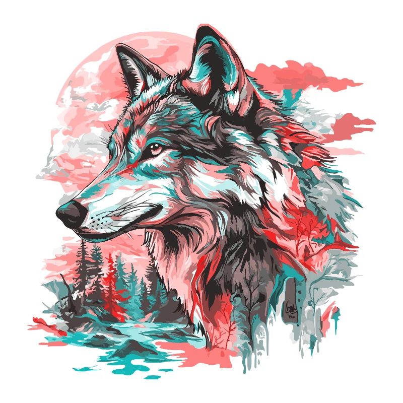 Wolf Wolf's Head Forest Nature Mountains Wilderness Colorful