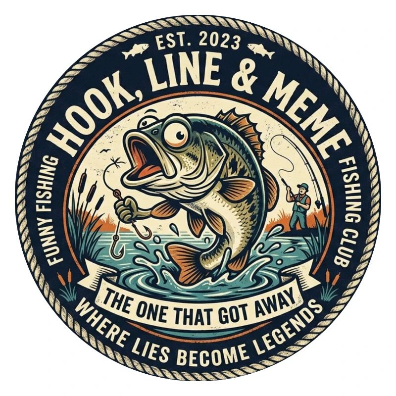 Line & Hook Legends Patch, lustiges Angeln