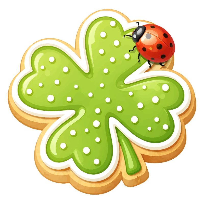 Shamrock Biscuit with Ladybug