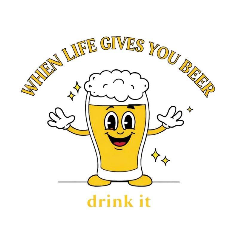 Beer Life Motto Cartoon