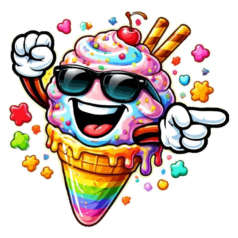 Eis mit Sonnenbrille